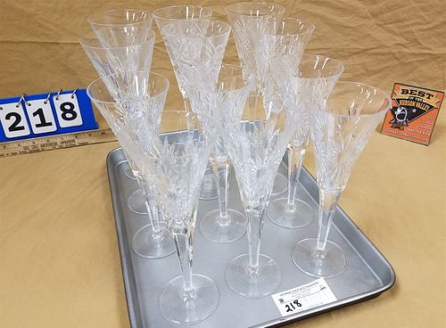 TRAY 12 WATERFORD CHAMPAGNES 6 9 1/4" MATCHING 3PRS