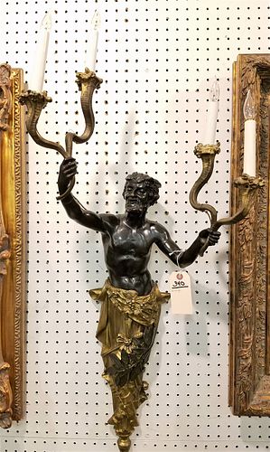 BRONZE CANDLE SCONCE 39" H X 18" W