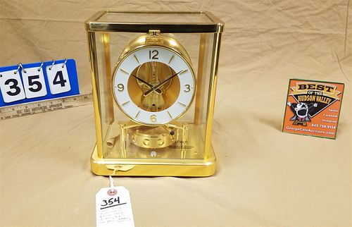 NEW (JUST TAKEN OUT OF ITS BX) JAEGER LE COULTRE ATMOS CLOCK 9" H X 7 3/4" W X 6" D