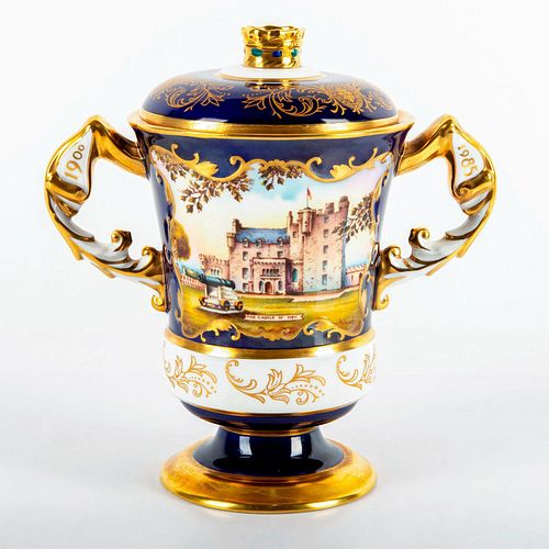 Aynsley China Lidded Vase, Queen Elizabeth, Castle of Mey