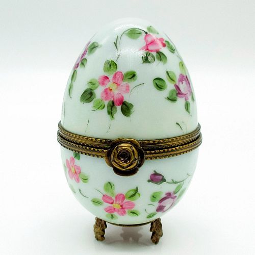 Floral Egg - Limoges Trinket Box