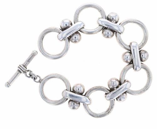 C. 1950's Sterling Silver Mexican Link Bracelet