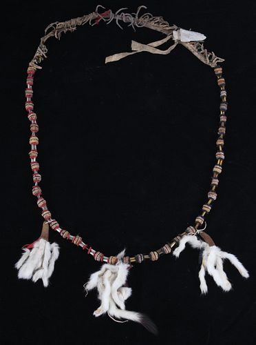 C.1800's Pueblo Ermine & Eucalyptus Necklace
