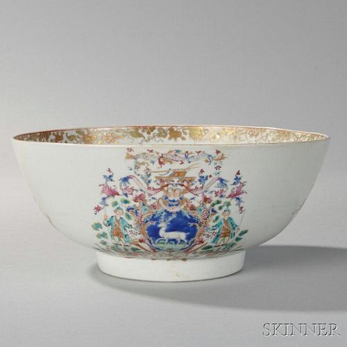 Armorial Export Porcelain Punch Bowl