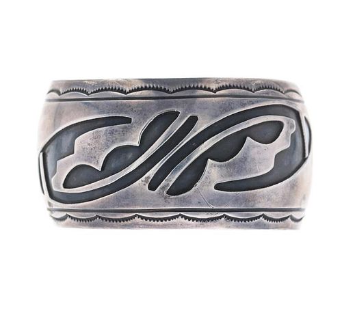 Navajo Sterling Silver Shadowbox Bracelet c. 1950s