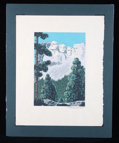 Original Serigraph of Mt. Rushmore by John Harris