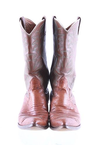 Nocona Exotic Lizard And Leather Boots