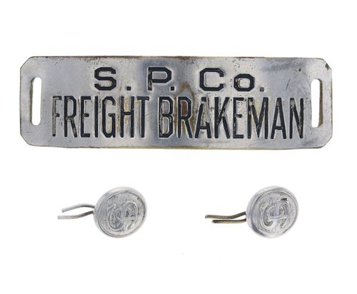 S.P Co. Freight Brakeman Badge & Buttons