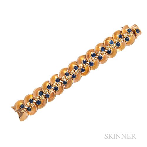 Retro 18kt Bicolor Gold and Sapphire Bracelet