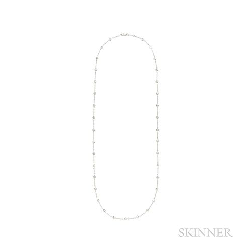 18kt White Gold and Diamond Chain