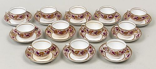 Twelve Spode 889 Porcelain Cups & Saucers