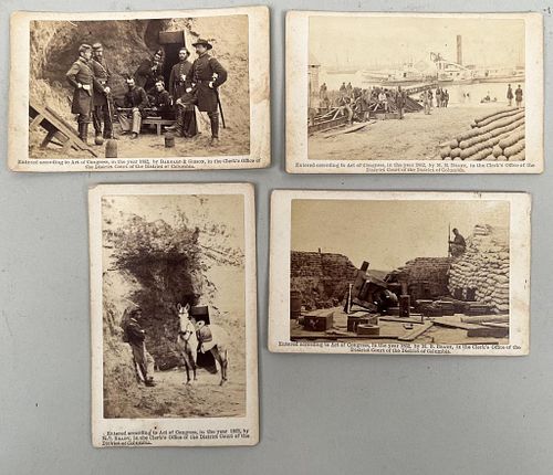 Four Mathew Brady Civil War "Brady Album Gallery" Photographs