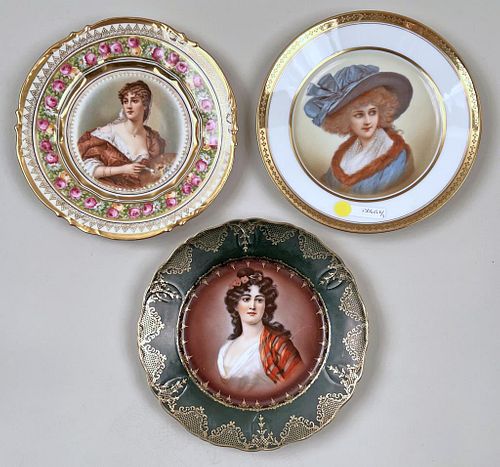 Three Continental Cabinet Plates