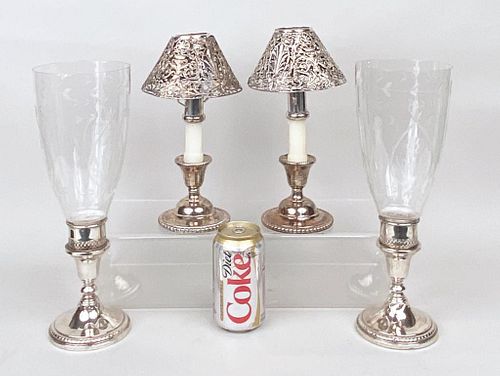 Two Pair Weighted Sterling Candlesticks