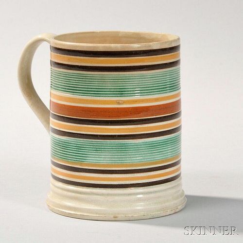 Mocha-decorated Creamware Quart Mug