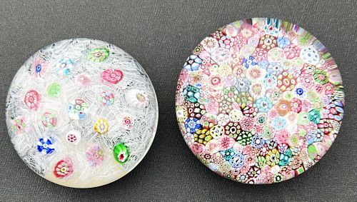 Two Baccarat Millefiori Paperweights