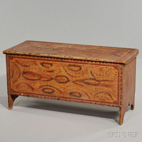 Paint-decorated Pine Six-board Blanket Chest