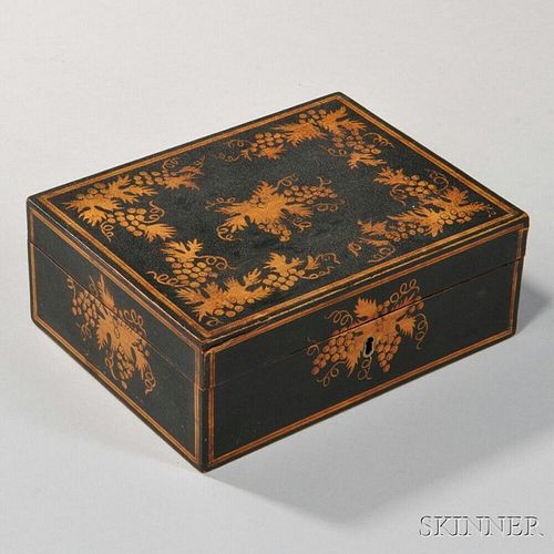 Black-painted and Gilt-decorated Box