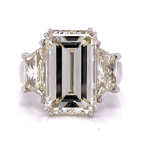 14K & 18K 7.55 Ct. Emerald-cut Diamond Engagement Ring