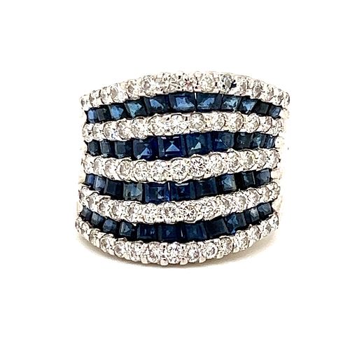 18k Sapphire Diamond Ring