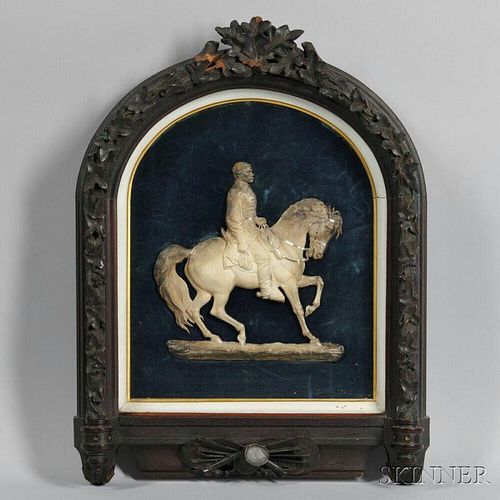 Cast Bronze and Parcel-silvered Profile Equestrian Portrait of Major General George B. McClellan