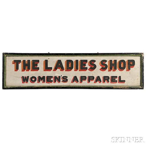 "The Ladies Shop Women's Apparel" Sign