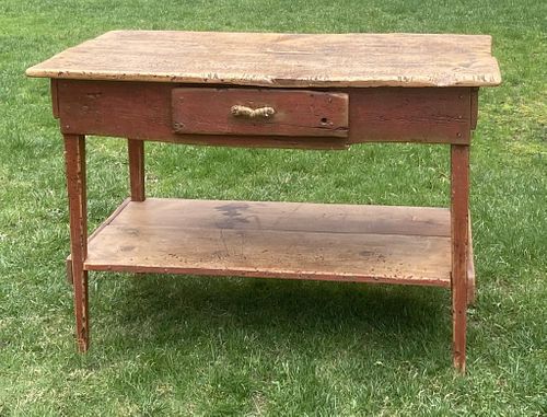 American Country Style Red Painted Desk/Table