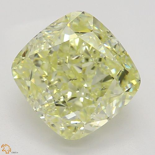 1.72 ct, Natural Fancy Light Yellow Even Color, VS2, Cushion cut Diamond (GIA Graded), Appraised Value: $19,700 
