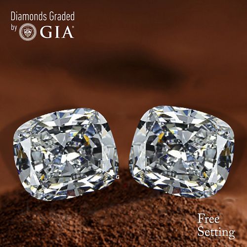 5.01 carat diamond pair Cushion cut Diamond GIA Graded 1) 2.51 ct, Color D, VVS1 2) 2.50 ct, Color D, VVS2. Appraised Value: $250,800 