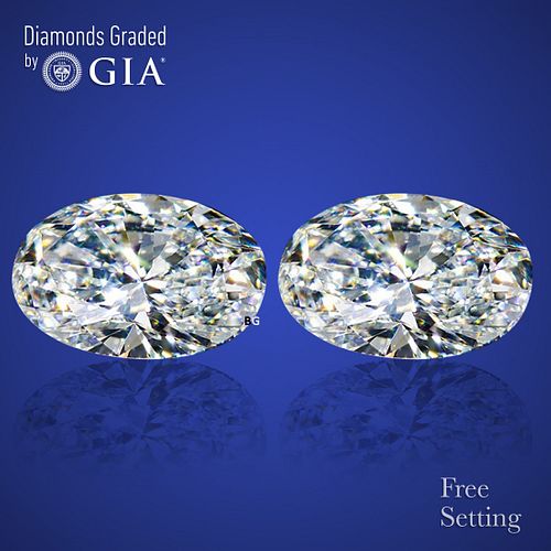 4.01 carat diamond pair Oval cut Diamond GIA Graded 1) 2.01 ct, Color G, VS1 2) 2.00 ct, Color G, VS2. Appraised Value: $135,200 