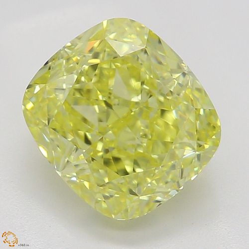 1.33 ct, Natural Fancy Intense Yellow Even Color, IF, Cushion cut Diamond (GIA Graded), Appraised Value: $37,600 