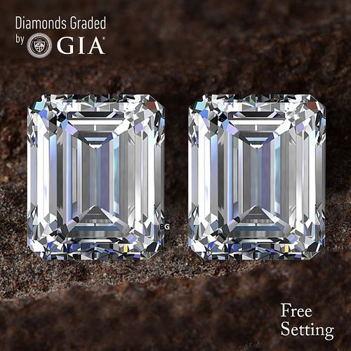 4.03 carat diamond pair Emerald cut Diamond GIA Graded 1) 2.01 ct, Color D, FL 2) 2.02 ct, Color D, FL. Appraised Value: $231,100 