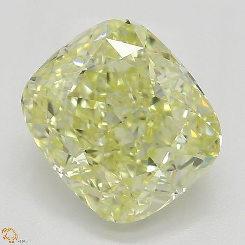 1.53 ct, Natural Fancy Yellow Even Color, VVS2, Cushion cut Diamond (GIA Graded), Appraised Value: $23,500 