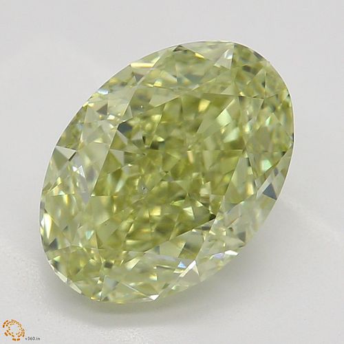 1.52 ct, Natural Fancy Greenish Yellow Even Color, VS2, Oval cut Diamond (GIA Graded), Appraised Value: $33,400 