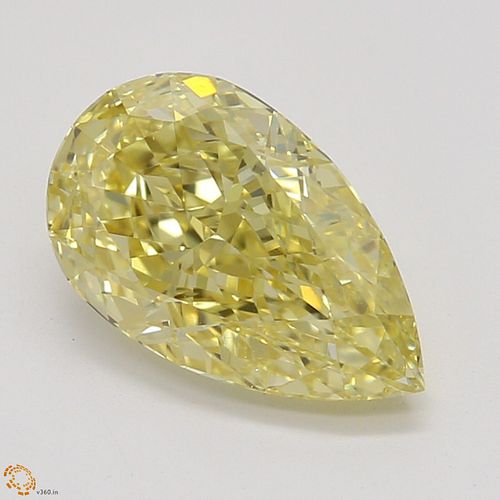 1.07 ct, Natural Fancy Intense Yellow Even Color, VS1, Pear cut Diamond (GIA Graded), Appraised Value: $25,600 