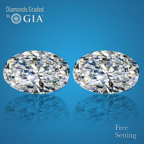4.07 carat diamond pair Oval cut Diamond GIA Graded 1) 2.02 ct, Color F, VS2 2) 2.05 ct, Color F, VS2. Appraised Value: $141,800 