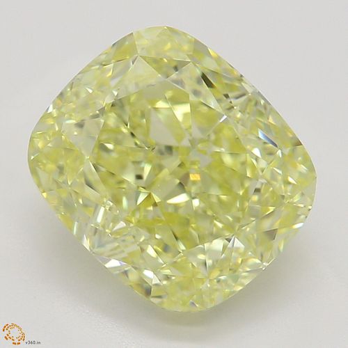 2.52 ct, Natural Fancy Yellow Even Color, VS2, Cushion cut Diamond (GIA Graded), Appraised Value: $61,000 