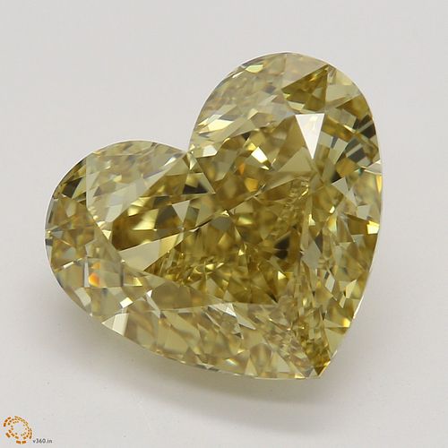 4.11 ct, Natural Fancy Deep Brownish Yellow Even Color, VVS1, Heart cut Diamond (GIA Graded), Appraised Value: $74,300 