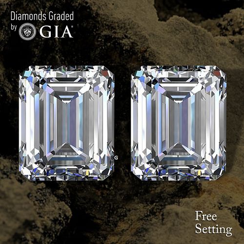 4.11 carat diamond pair Emerald cut Diamond Type IIa GIA Graded 1) 2.04 ct, Color D, FL 2) 2.07 ct, Color D, FL. Appraised Value: $235,700 