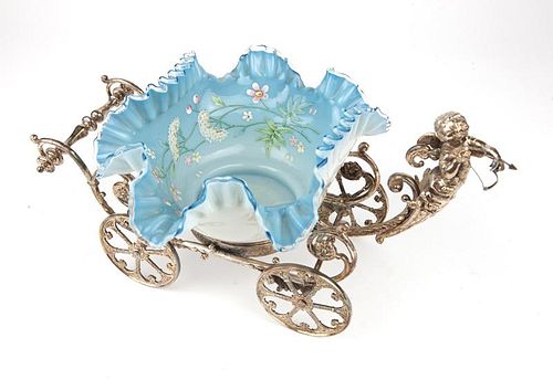 A Victorian WMF silver-plated & glass centerpiece