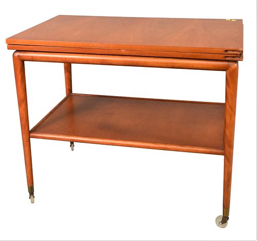 Robsjohn - Gibbings for Widdicomb Flip Top Server Bar Cart, hardware off, as is and in need of repair, height 30 inches, top closed 22" x 36".