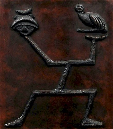 Large Max Ernst Abstract Metal Panel/Sculpture