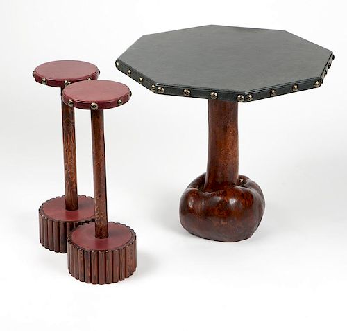 A Molesworth-style table & two drink stands