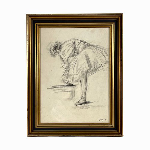 Ballerina Drawling Signed Degas
