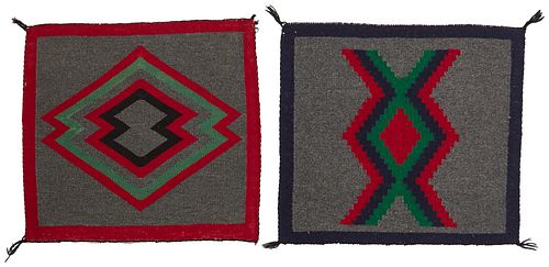 Two Navajo Germantown woven squares