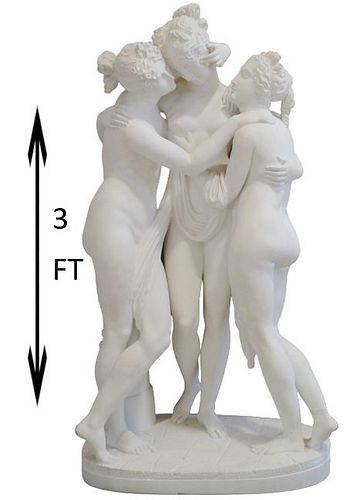 Italian Marble Sculpture "Three Graces" 19th C.