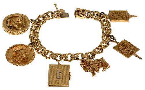 14k and 10k Yellow Gold Charm Bracelet