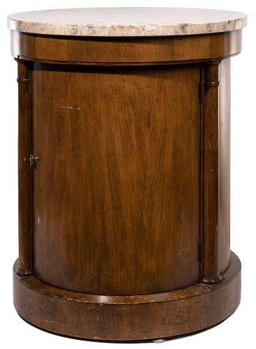 Baker Barrel Table with Marble Top