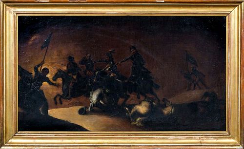 THIRTY YEARS WAR CAVALRY OIL PAINTING