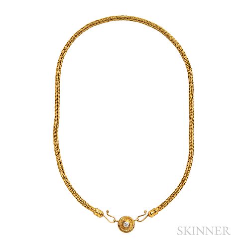 Ross Coppelman 22kt Gold and 18kt Gold and Diamond Necklace